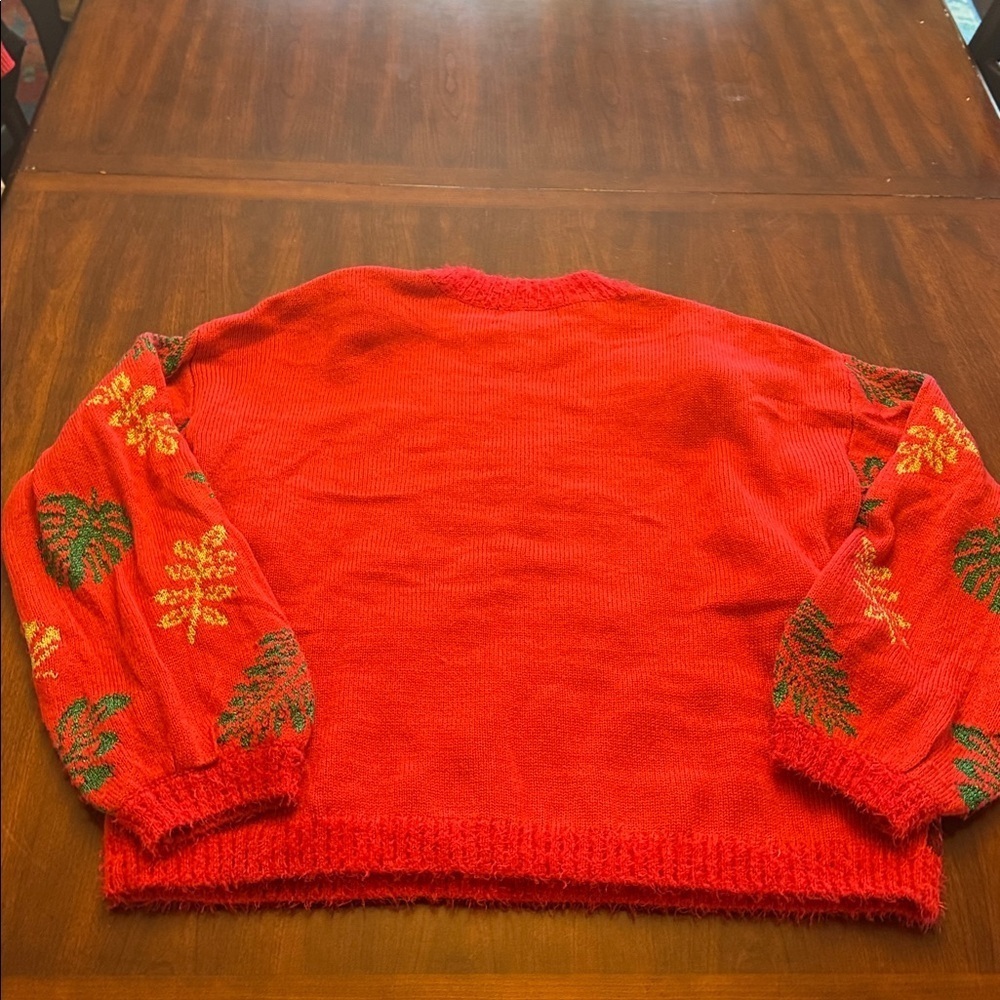 32 Degrees Ugly Sweater Holiday Tropical Flamingo Themed Textured Sweater - Picture 2 of 11